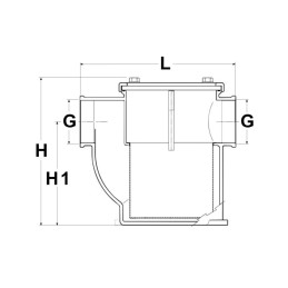 Filtro per raffreddamento acqua bronzo nichelato 146x160mm 1in