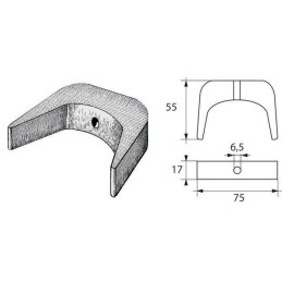 Anodo di Zinco a Cavalletto per Piede 2504020 SELVA 40 - 60 Hp