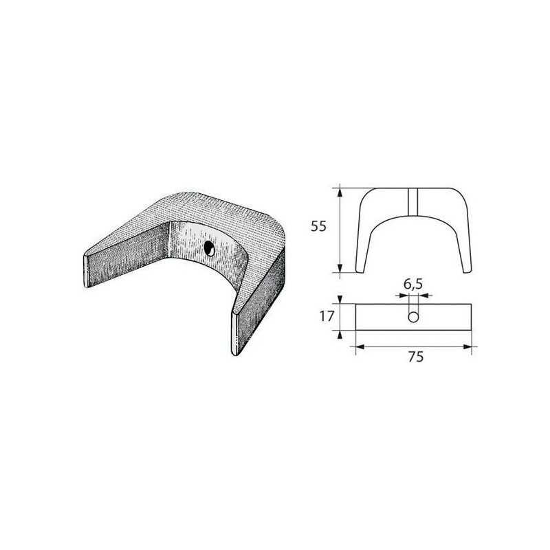 Anodo di Zinco a Cavalletto per Piede 2504020 SELVA 40 - 60 Hp