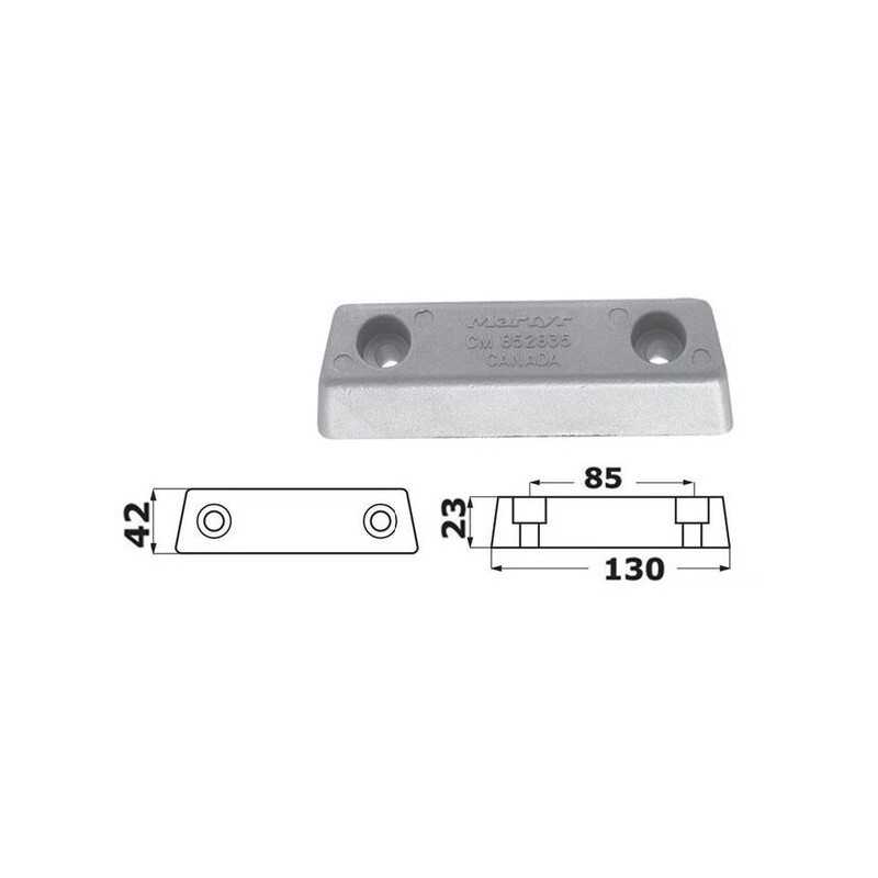 Anodo di Zinco a Placca per Base Piede 852835-8 VOLVO Duo Prop