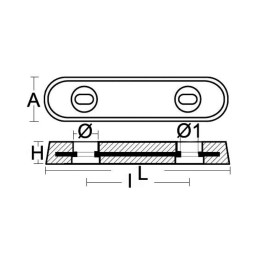 Anodo di Zinco a Piastra Tipo VETUS 247x63xh30mm 2400g OS4390201