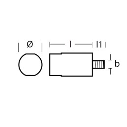 Anodo di Zinco a Barrotto Yanmar 8x20/30x40mm 6HYM-WET PMX6 PMX8