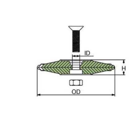 Coppia Anodi di Zinco a Rosa Tipo Spanish per Timoni e Flaps ∅70mm