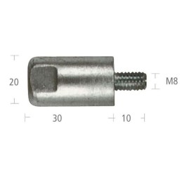 Anodo di zinco a barrotto Yanmar - 23x40mm 2GM20/3GM30 N80607630810