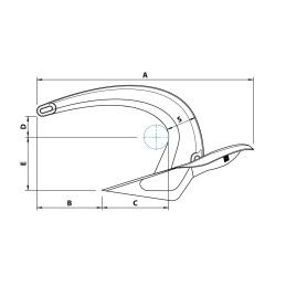 Ancora Vulcan in Acciaio Zincato 4Kg 472x258mm per Imbarcazione 6m