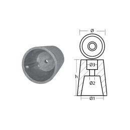 Anodo di Zinco ad Ogiva per Linea Asse Radice Base 73mm N80605830195