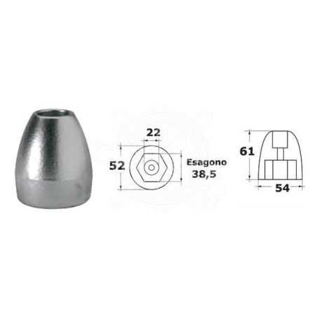 Anodo di Zinco ad Ogiva 865182 MERCURY MARINER MERCRUISER Bravo III