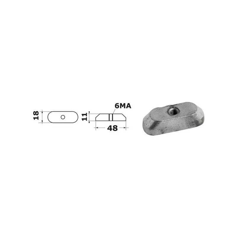 Anodo di Zinco a Piastrina 41811-98500 SUZUKI 9,9 - 15 Hp 4 Tempi OS4390335