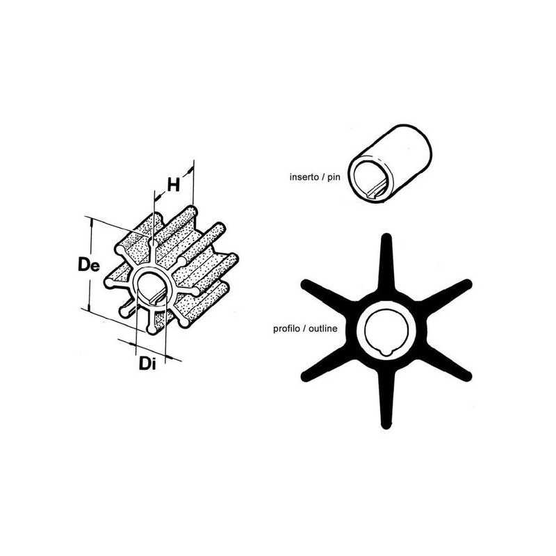 Girante Pompa Acqua Motore Fuoribordo JOHNSON EVINRUDE 397475 379475 CEF 356 N82152014060