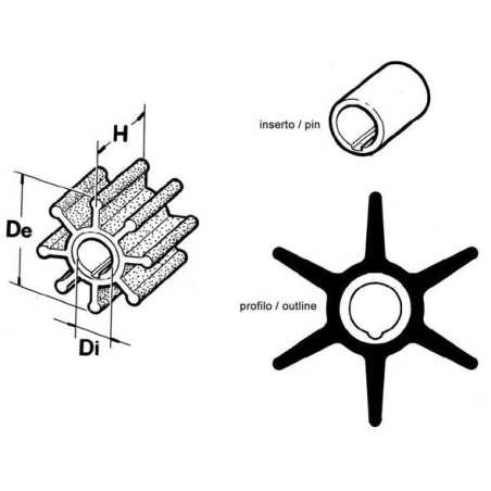 Girante Pompa Acqua Motore Fuoribordo JOHNSON EVINRUDE 397475 379475 CEF 356 N82152014060