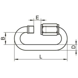 Moschettone in acciaio Inox con apertura a vite 75x8mm N60641000440