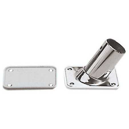 Sottobase rettangolare bianco per basette pulpito inox 63,8x49mm