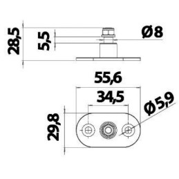 Basetta con perno Deluxe per testine 8mm OS3801328