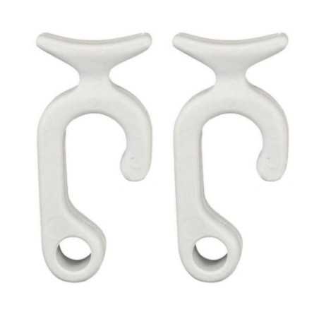 Coppia clip portaparabordi bianco per tubo 22-25mm Cima max Ø12mm