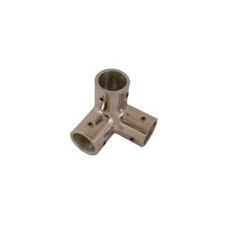 Angolo a 3 vie in acciaio inox per tubo D.22 mm MT0634522