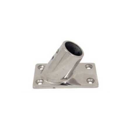 Base rettangolare a 60° in acciaio inox - Tubo D.22mm N60840528036