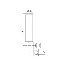 Portacanne in ottone cromato regolabile per 22/28mm h250mm