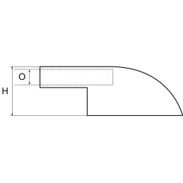 Terminale in inox microfuso corrimano Ø25mm h38mm N60840528086