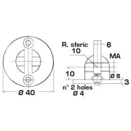 Basetta con forcella Ø 8mm OS3801368