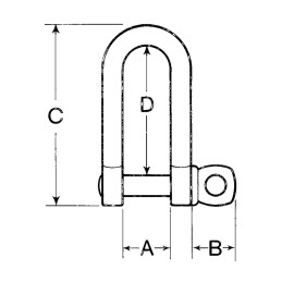 Grillo lungo in acciaio inox con chiusura a vite Perno 8mm