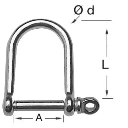 Grillo largo acciaio inox con chiusura a vite Perno 6mm 24x36mm