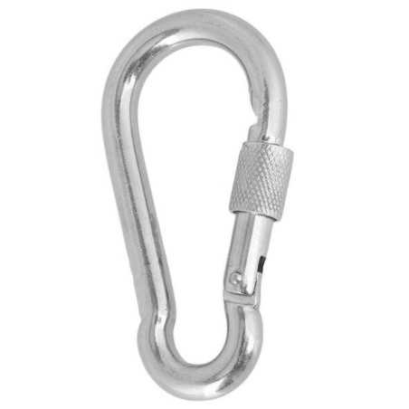 Moschettone in acciaio inox con ghiera a vite 120mm OS0919512