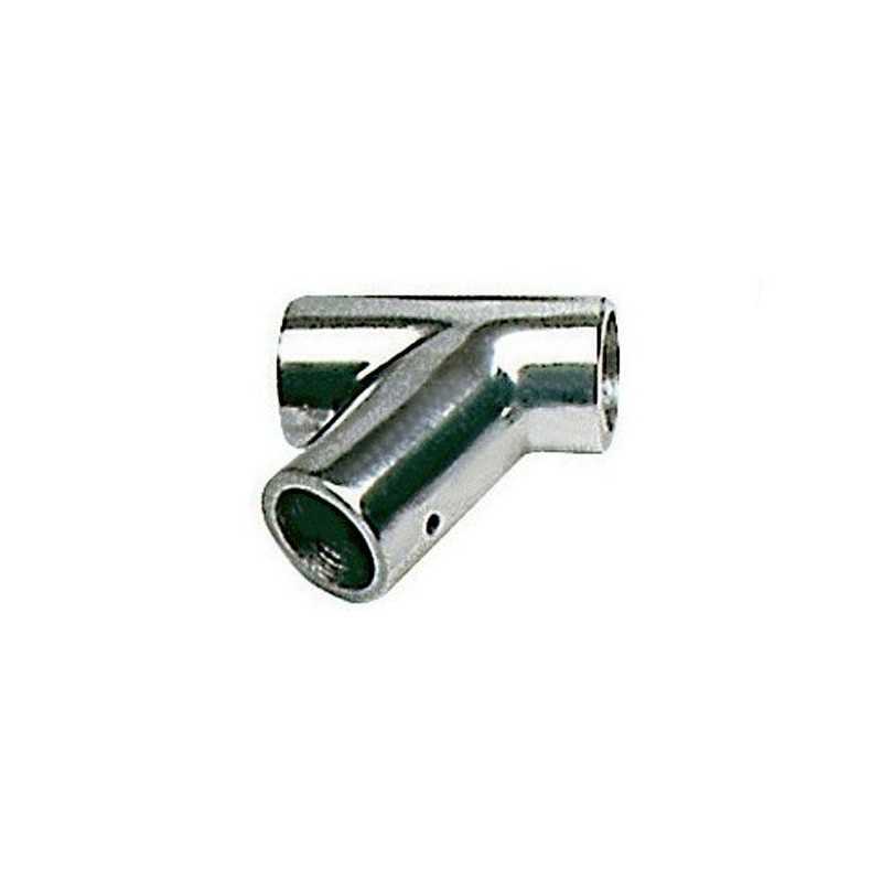 Raccordo Alluminio Versione T Angolo 60° per tubi da 25mm 70xh80mm