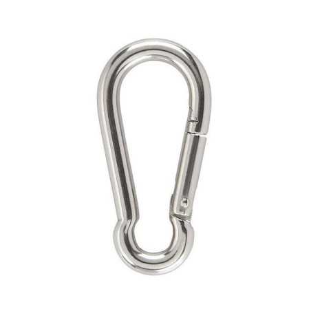 Moschettone in acciaio inox AISI 316 lucidato a specchio 6x60mm