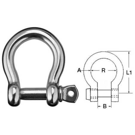 Grillo cetra in acciaio inox con chiusura a vite Perno 14mm