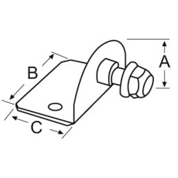 Piastrina piana 90° filetto 8mm interno A 25mm OS3801325