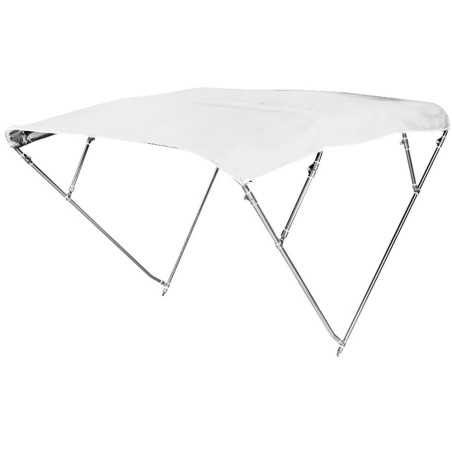 Tendalino Bimini Depth 4 Archi Inox 168x180/190xH140cm P250cm Bianco