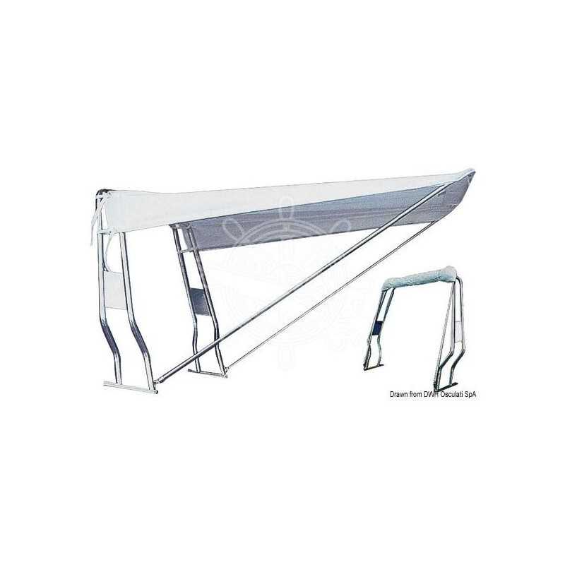 Tendalino Telescopico per Roll-Bar Tubo in Inox Bianco 120x145x190cm