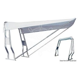 Tendalino Telescopico per Roll-Bar Tubo in Inox Bianco 130x150x190cm