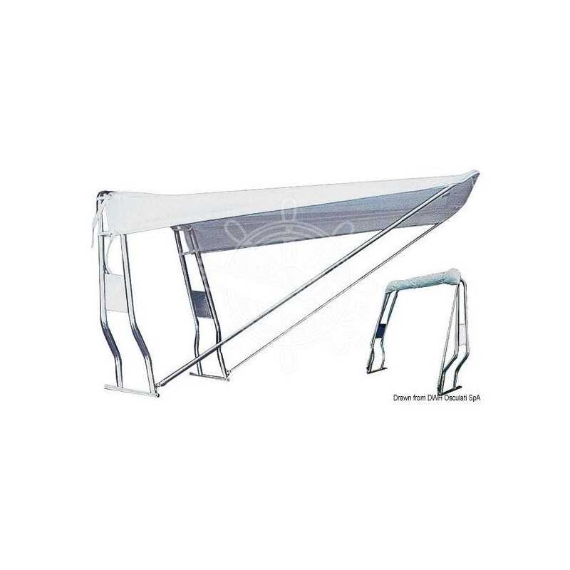 Tendalino Telescopico per Roll-Bar Tubo in Inox Bianco 130x150x190cm