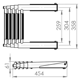 Scaletta telescopica BIG per plancetta 4 gradini in inox OS4954174