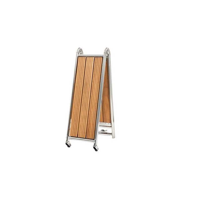 Passerella pieghevole in acciaio inox Piano in teak 1,6mt x 28cm