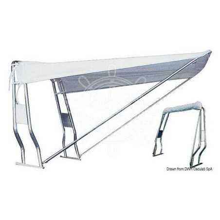 Tendalino Telescopico per Roll-Bar Tubo Inox Bianco 130x155x145cm