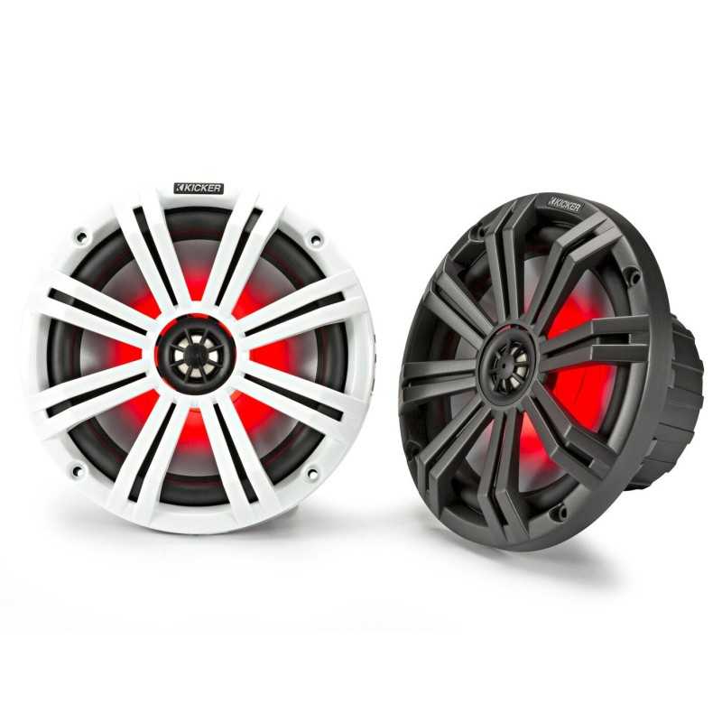 Kicker KM654L Coppia Altoparlanti Coassiali LED 6.5" 195W 4Ohm 90dB