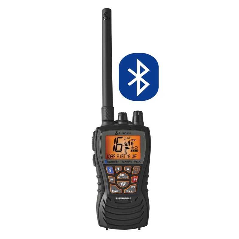 VHF Marino Portatile Cobra Marine MR HH500 con Bluetooth N100666020503