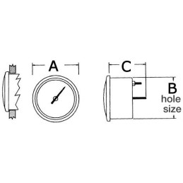 Osculati Voltometro Scala 8/16V 12V Quadrante Bianco Lunetta Lucida