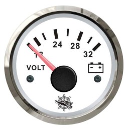 Osculati Voltometro Scala 18/32V 24V Quadrante Bianco Lunetta Lucida