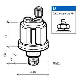 VDO Sensore pressione olio 5 Bar M10x1 Poli isolati OS2756100