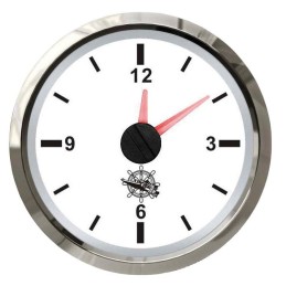 Osculati Orologio al Quarzo Scala 12ore 12/24V 57x51x45mm Quad. Bianco