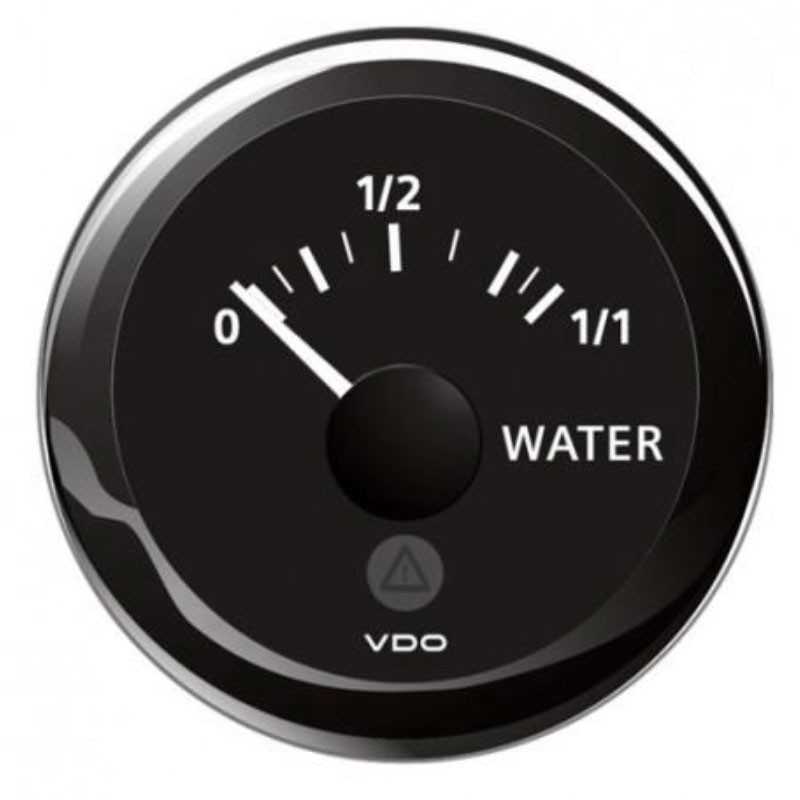 VDO Indicatore livello Acqua 10/180Ohm 12/24V 52mm Nero ViewLine