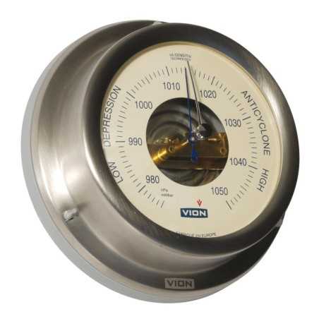 VION A100 SAT Barometro in acciaio inox 129x40mm Quadrante 106mm