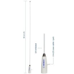 Scout KS-108 Antenna AM-FM VTR per autoradio 90cm Cavo AM-FM 4m +Jack