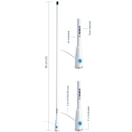 Scout KS-21 Antenna VHF 3db 90cm in VTR Cavo 5m RG-58 CU MIL