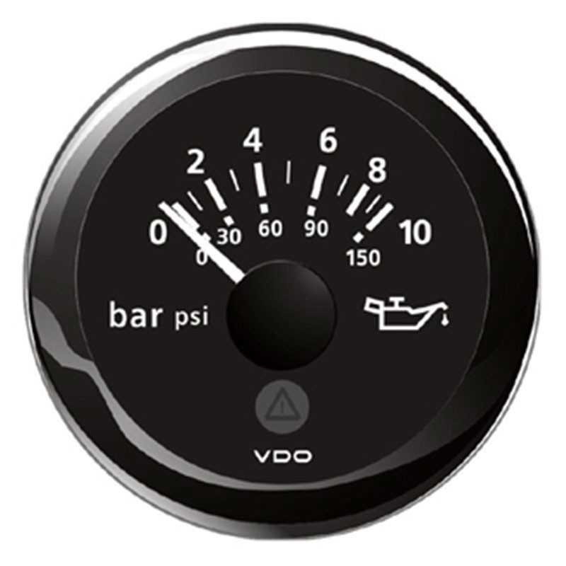 VDO Pressione Olio motore 10 bar 150psi 12/24V 52mm Nero ViewLine