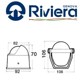 Bussola Riviera Stella BS2 Grigia 82xh70mm con supporto a staffa