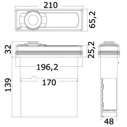 AQUATIC AV Radio Stereo Sintolettore MP6 210x65,2mm IP65 OS2954881